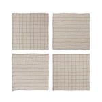 Product Image 3 for Square Double Cotton Patterned Napkins, Cream and Taupe, Set of 4 from Creative Co-Op
