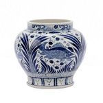 Product Image 2 for Blue & White Open Top Fish Jar from Legend of Asia