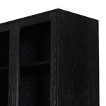 Upper corner showing joinery and grain pattern of oak frame