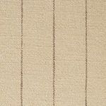 Close-up of beige linen-cotton fabric with faint vertical pinstripe texture on chair upholstery