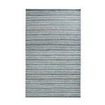 Del Mar Jute Blend Area Rug with ivory stripes on a slate blue background, featuring natural jute and cotton hues