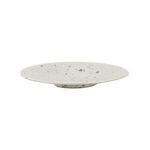 Bosque Stoneware Dessert Plate in speckled off-white with shallow depth and wide flat rim