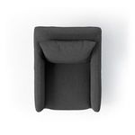 Top-down perspective showing cushioned armrests and seat depth