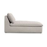 Side view of Miles Outdoor Chaise showing cushion thickness and frame height