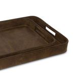 Product Image 4 for Derby Rectangle Leather Tray Set - Brown from Regina Andrew Design