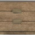 Splendor Nightstand in mocha with two spacious drawers and brass campaign-style pulls showcasing rich wood grain