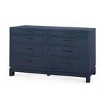 Florence Extra Large 8-Drawer dresser in selvage blue with sleek metal handles and rectangular silhouette