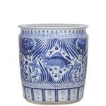 Product Image 7 for Blue & White Porcelain Fish Planter With Lion Handle from Legend of Asia