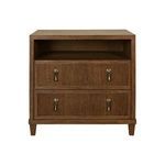 Product Image 6 for Two Drawer, Open Shelf Side Table With Fluted Drawer Fronts In Matte from Worlds Away