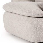 Rear view focusing on chair back height and smooth fabric coverage