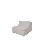 Profile view of Lino slipper chair showing curved backrest and thick cushioned seat