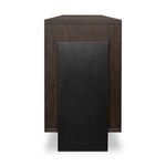Sideboard side view highlighting black metal framework panel on the end
