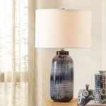 Product Image 4 for Large Batik Table Lamp Digo  Medium Drum Shade Raffia from Jamie Young