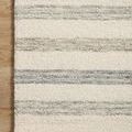 Detailed view of corners with striped pattern and soft wool textures on hardwood floor