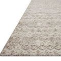 Angled low shot highlighting rug's soft texture and thickness with gradual geometric pattern