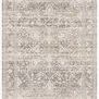 Homage Ivory Grey Rug with distressed traditional motifs in a neutral ivory and grey palette, flat laid