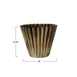 Product Image 4 for Delia Round Brass Fluted Metal Planter from Creative Co-Op