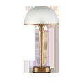 Side view of Gatsby Table Lamp showing tapering brass stem and dome shade