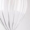 Close-up of ribbed clear glass teardrop diffuser showing vertical grooves and smooth texture