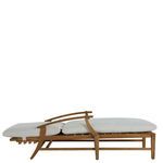 Side profile view with chaise backrest lowered horizontal without cushions