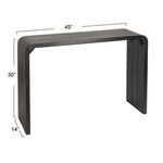 Console table with added dimension lines and measurements showing 45 inches length, 30 inches height, and 14 inches depth