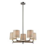 Product Image 2 for Jorgenson 5 Light Chandelier In Taupe Wood And Polished Nickel from Elk Lighting