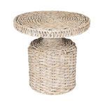 Product Image 1 for White Seagrass Pedestal Drum Table from Creative Co-Op