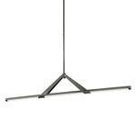 Jonas 1-Light Island Light in black nickel with sleek horizontal bar and triangular support suspension design