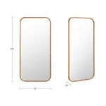 Kai Floor Mirror angled with dimension lines highlighting side depth of 1.8 inches