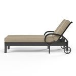 Side profile view of Monterey Chaise Lounge showing adjustable backrest reclined
