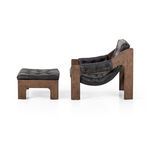 Product Image 5 for Halston Top Grain Leather Chair with Ottoman - Heirloom Black from Four Hands