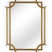 Rectangular London Church Mirror with two stacked metal frames, a gold frame with black accent and a larger frame with rou...