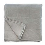 Folded Amsterdam Coverlet showing reversed side and quilted edges in shore blue cotton