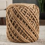 Product Image 3 for Guna Textured Tan Cylinder Pouf from Jaipur 