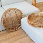 Product Image 1 for Lena Rattan Round Serving Tray, Set of 2 from Texxture