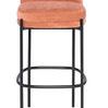Nectarine Inna bar stool with backrest, cushioned polyester seat, and black metal frame with footrest