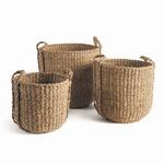 Product Image 1 for Seagrass Round Drum Baskets, Set Of 3 from Napa Home And Garden