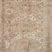 Gaia Gold Taupe traditional power-loomed rug with abstract and classic motifs in warm and cool beige, taupe, rust, and blu...
