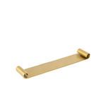Angled view showing curled ends and textured surface of antique gold aluminium tray