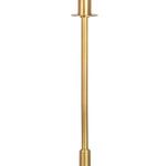 Midsection of the lamp showcasing slender natural brass stem