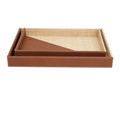 Product Image 5 for Leather & Raffia Tray, Set of 2 from Currey & Company