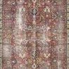 Traditional-style Jules Merlot / Multi rug with intricate vintage floral and geometric patterns in red, blue, and beige.