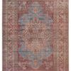 Vacherie Traditional Medallion rug in red and blue with intricate antique-style detailed pattern in 5 by 7 feet 6 inches size