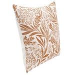 Three-quarter angle highlighting pillow shape and detailed foliage pattern