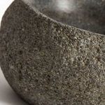 Close-up of Valley Nature Bowl showing rough grainy stone texture and matte finish