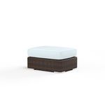 Montecito Ottoman with cushioned top in multi-color Cognac resin wicker base for outdoor use