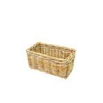 Medium rectangular rattan basket shown from a top-front angle highlighting woven texture