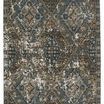 Julia blue and gold area rug with a faded Turkish-inspired medallion and repeating diamond pattern