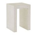 Angled view highlighting the thickness and open side structure of the Carson terrazzo concrete table