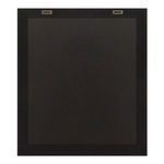 Back side of framed print showing smooth black backing and two metal clips for hanging